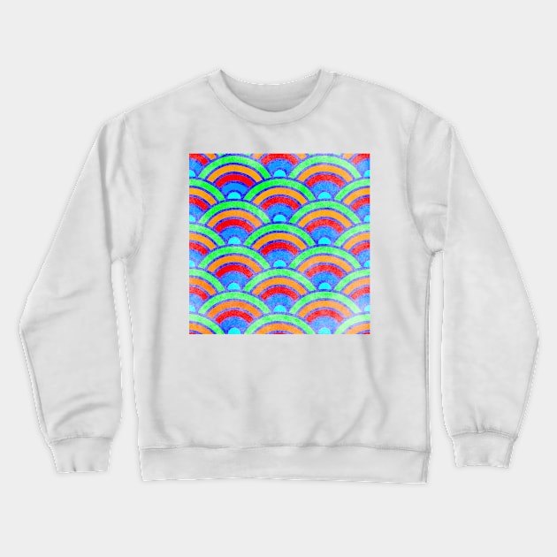 Seigaiha Waves Crewneck Sweatshirt by Kelly Louise Art